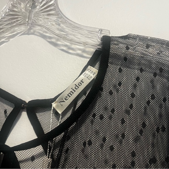 Nemidor 1940s Style Dotted Mesh Midi Swing Party Dress - Picture 13 of 16